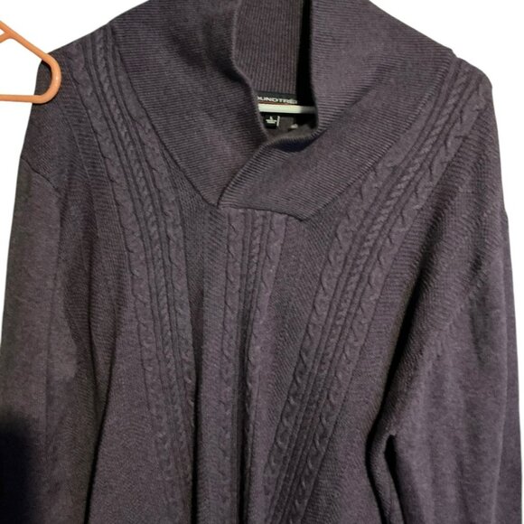 New Roundtree Yorke Sweater Mens Large Brown Cable Knit - Picture 2 of 3